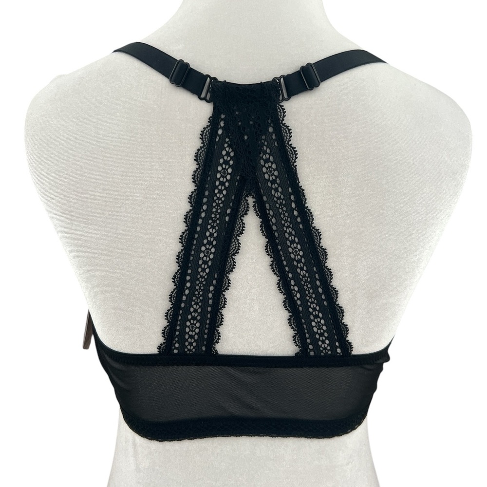 Auden The Ace Black Demi Fit Lace Racerback Bra Size 36C NEW - Picture 2 of 14